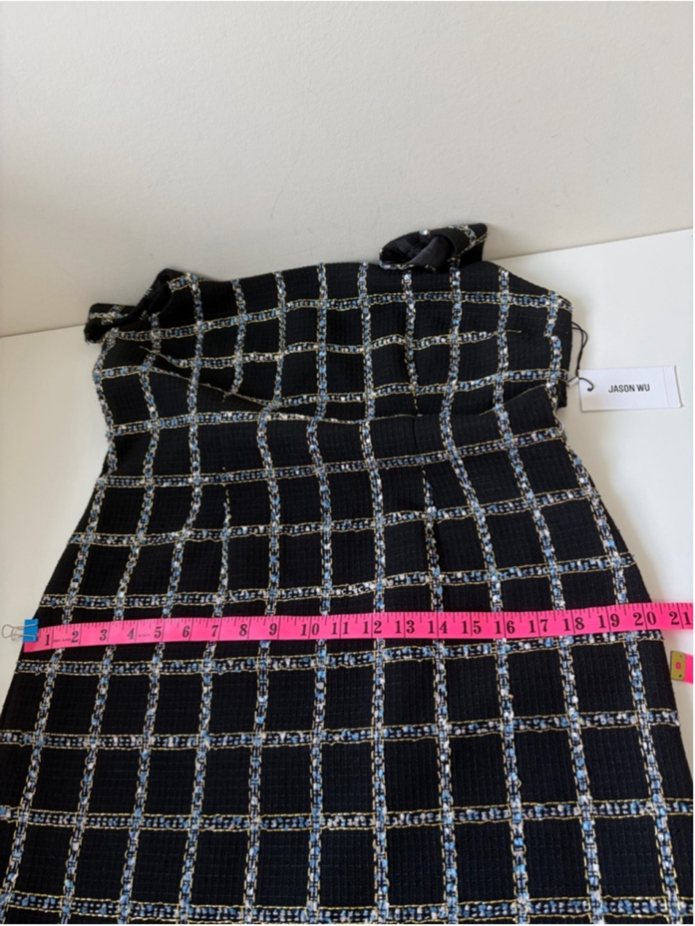 JASON WU PLAID TWEED GOLD MINI DRESS NEW WITH TAGS SIZE L - Picture 11 of 12